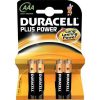 Duracell Plus Power LR03 Alkaline AAA 1.5V 4 Stuks Blister